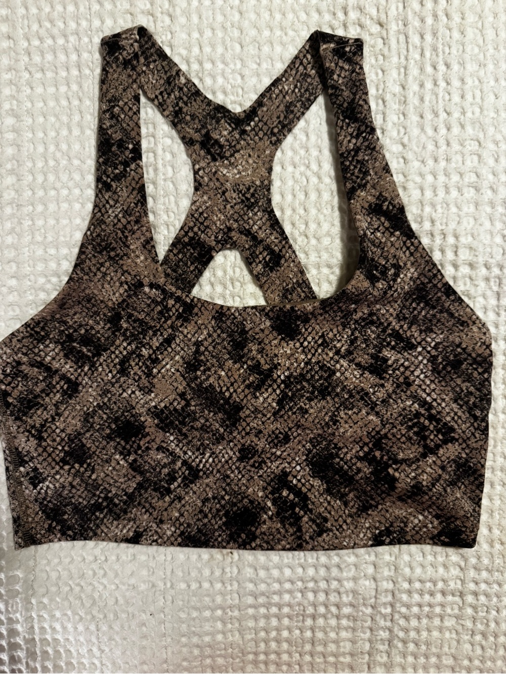 GAP Brown Snake-Print Racerback Sports Bra